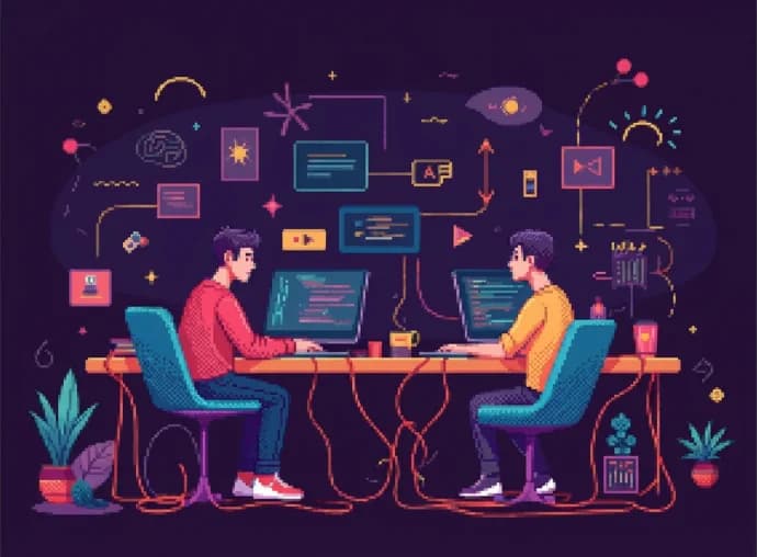 Developers coding illustration